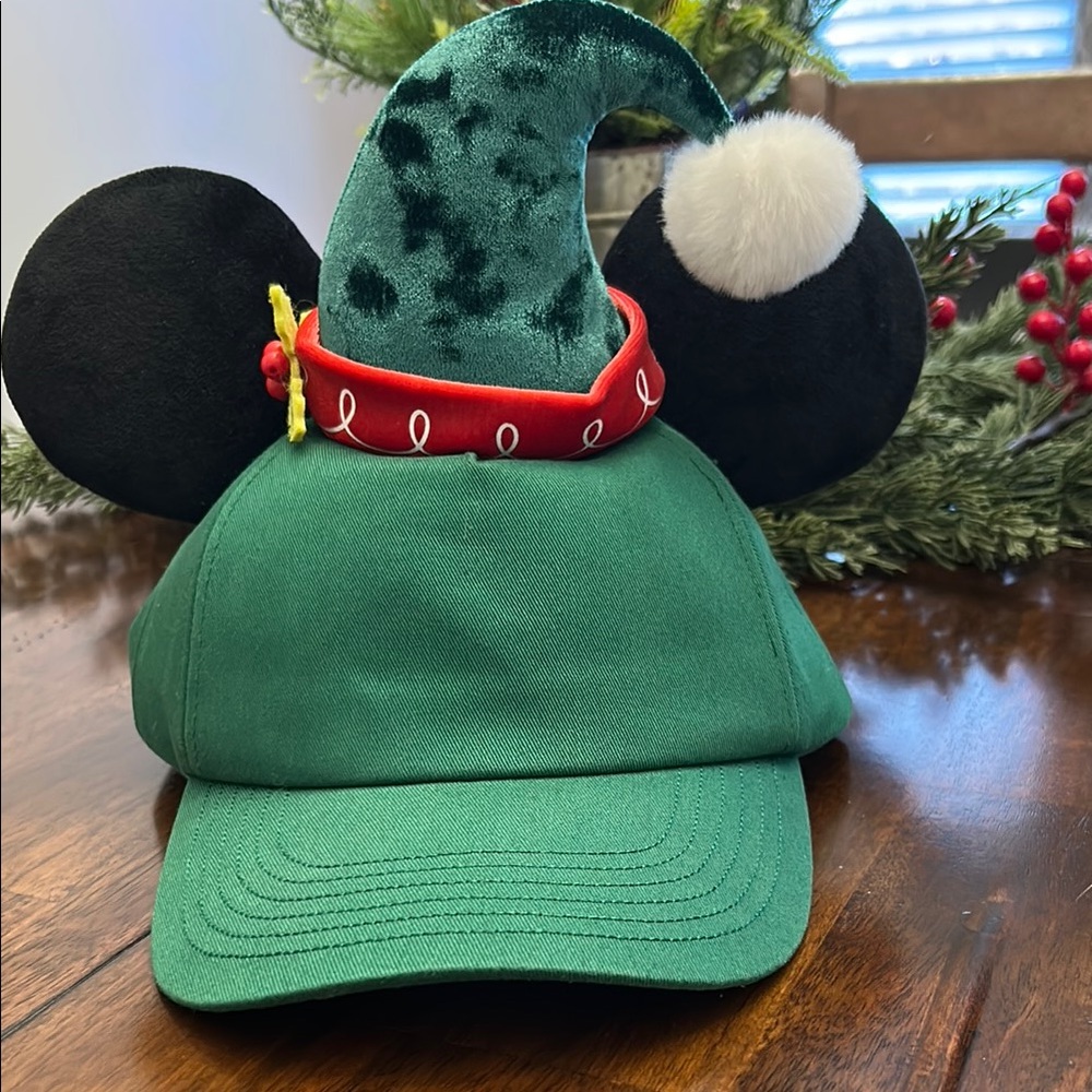 Disney Parks Green Holiday Mouse Ears Hat